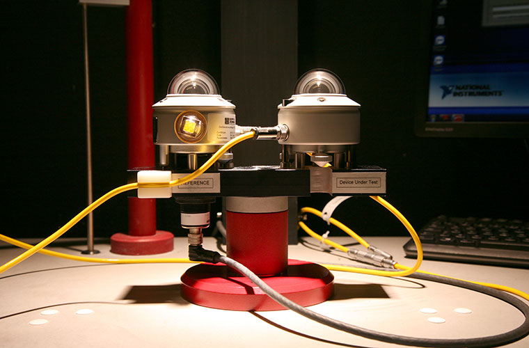 Two pyranometers during the calibration process in the lab
