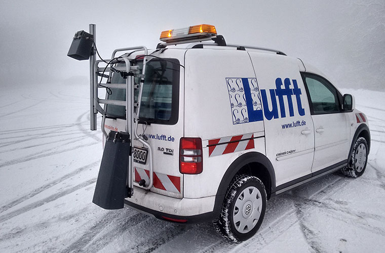 Test car with two mobile road sensors Lufft MARWIS mounted