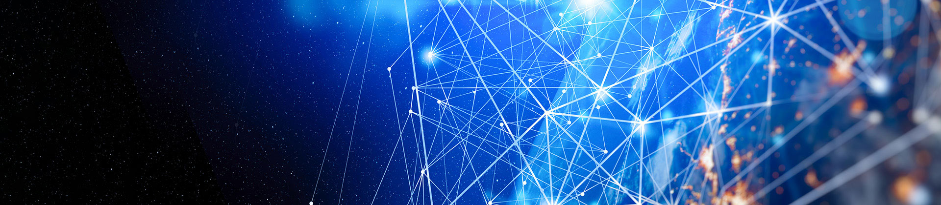 Digital network of connections lit up