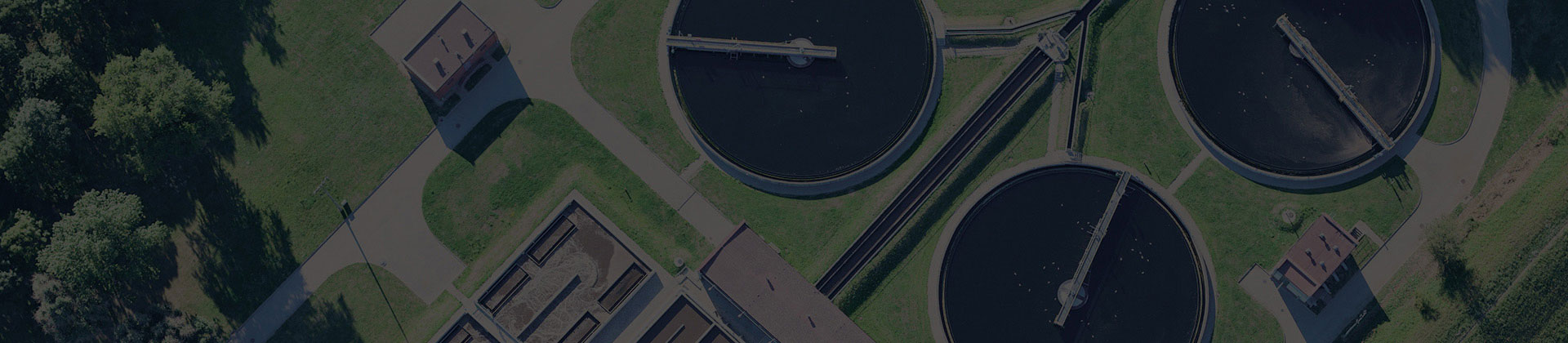 Aerial view of a wastewater treatment plant