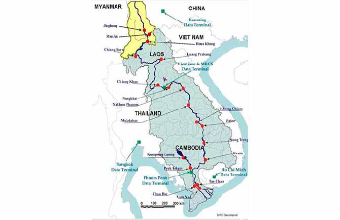 49 Stations Along the Mekong River - Cambodia - Vietnam - Laos - Thailand map