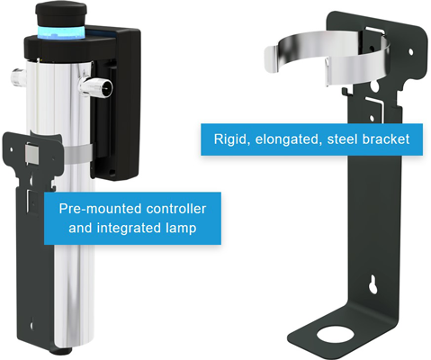 VIQUA Arros allows for simplified mounting, ensuring improved alignment of bracket and chamber