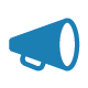 megaphone icon for sharing website feedback