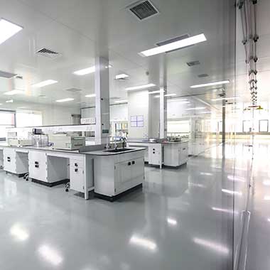 A lab with multiple sink stations, relies on clean-in-place sanitization using a chlorine CIP solution.
