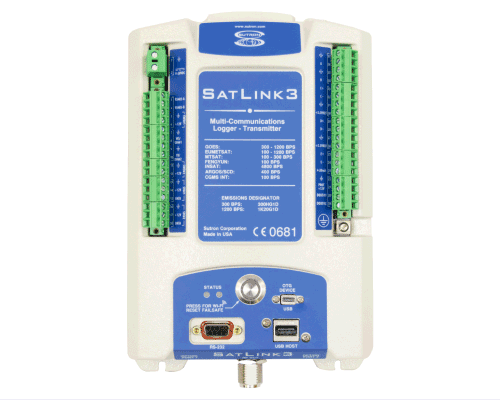 Front display of the SUTRON Satlink 3 datalogger