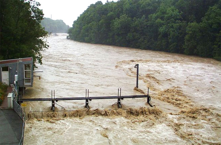 Ott water level instruments measure peak flow during flood events
