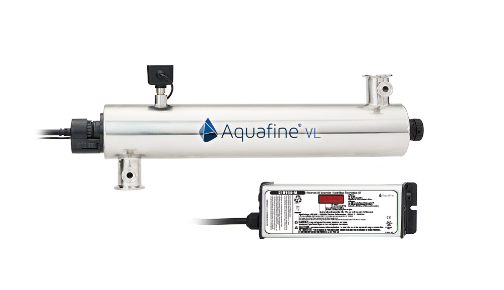 Aquafine VL series of UV systems is used to break down ozone, chlorine, total organic carbon, and inactivate E.Coli and Fecal Coliform