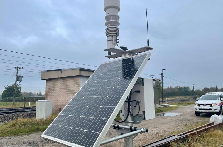 Railway weather monitoring station with a Lufft WS601 weather sensor