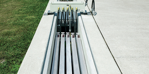 A TrojanUV3000B installation at a wastewater treatment plant in Ontario, Canada