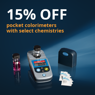 15% off pocket colorimeters with select chemistries.