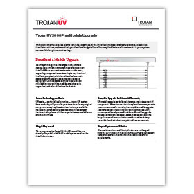 Cover of the TrojanUV3000Plus Module Upgrade brochure