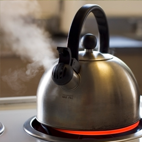 Well waterKettle boiling on stove top